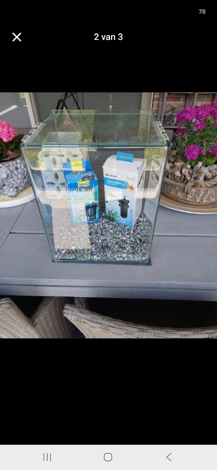 Aquarium 30 liters + 2 filtres, Enlèvement, Accessoires inclus, Utilisé, Decoratie