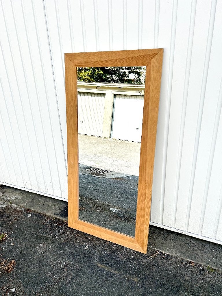 Spiegel van ruw hout 119 x 59 cm, Huis en Inrichting, Woonaccessoires | Spiegels, Ophalen, Gebruikt, 100 tot 150 cm, Rechthoekig
