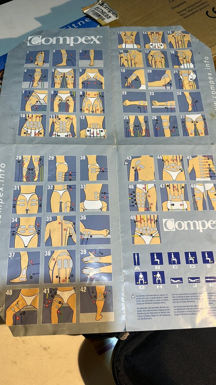 Compex impulsaparaat met vele pads: spieren en acute pijn, Sport en Fitness, Bergsport en Wandelen, Ophalen, Nieuw