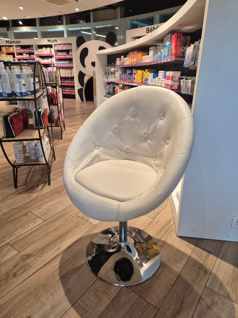 Chaise, Maison & Meubles, Chaises, Enlèvement, Utilisé, Blanc, Cuir