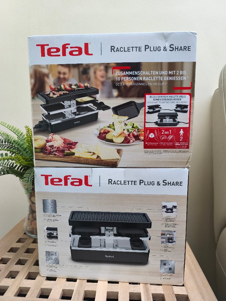 TEFAL Plug & Share RE230812 Appareil à raclette 2 personnes, Electroménager, Enlèvement, Neuf, Moins de 4 personnes