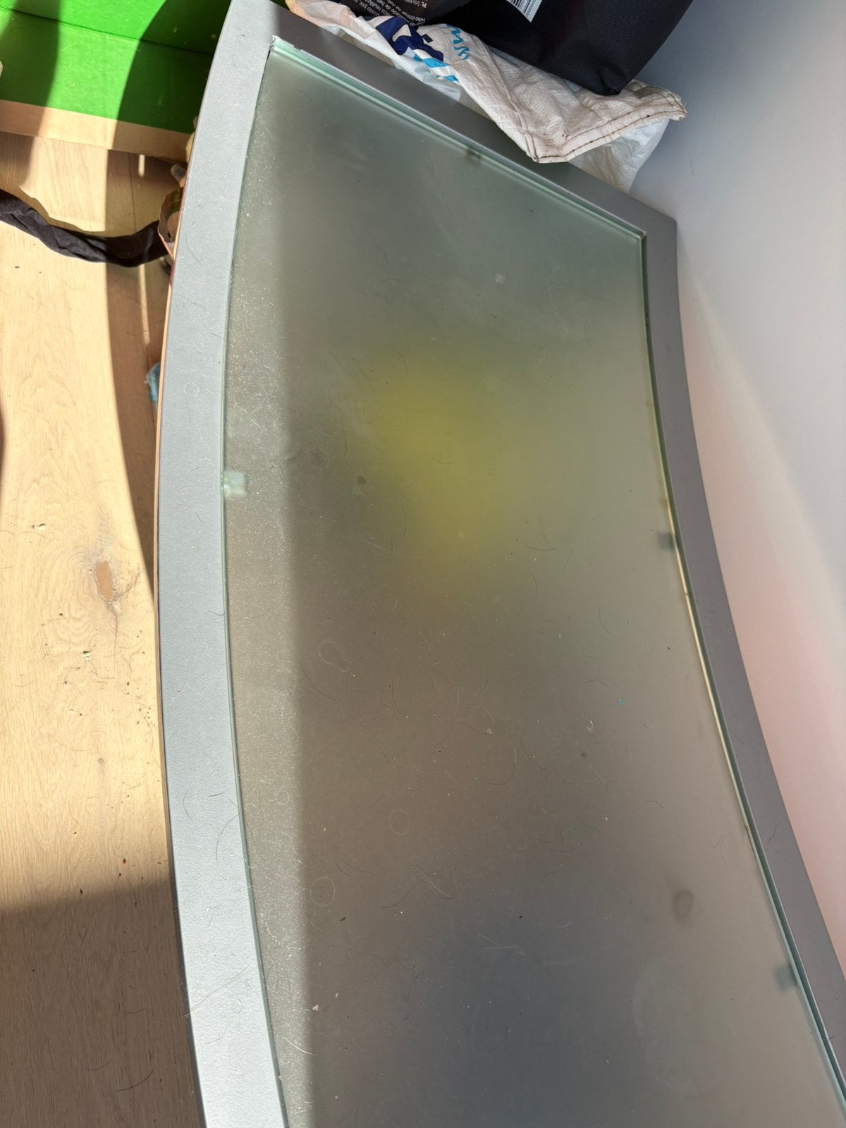 Tafel te koop met glazen blad, Bricolage & Construction, Enlèvement, Comme neuf