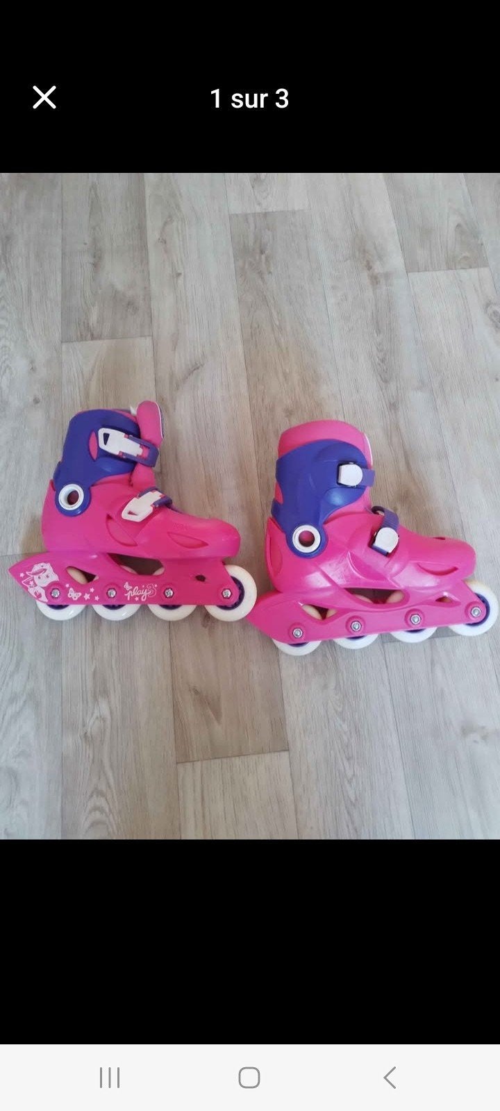 patins à roulettes fille oxelo play 3 -taille 30 32 réglable, Ophalen of Verzenden, Verstelbaar