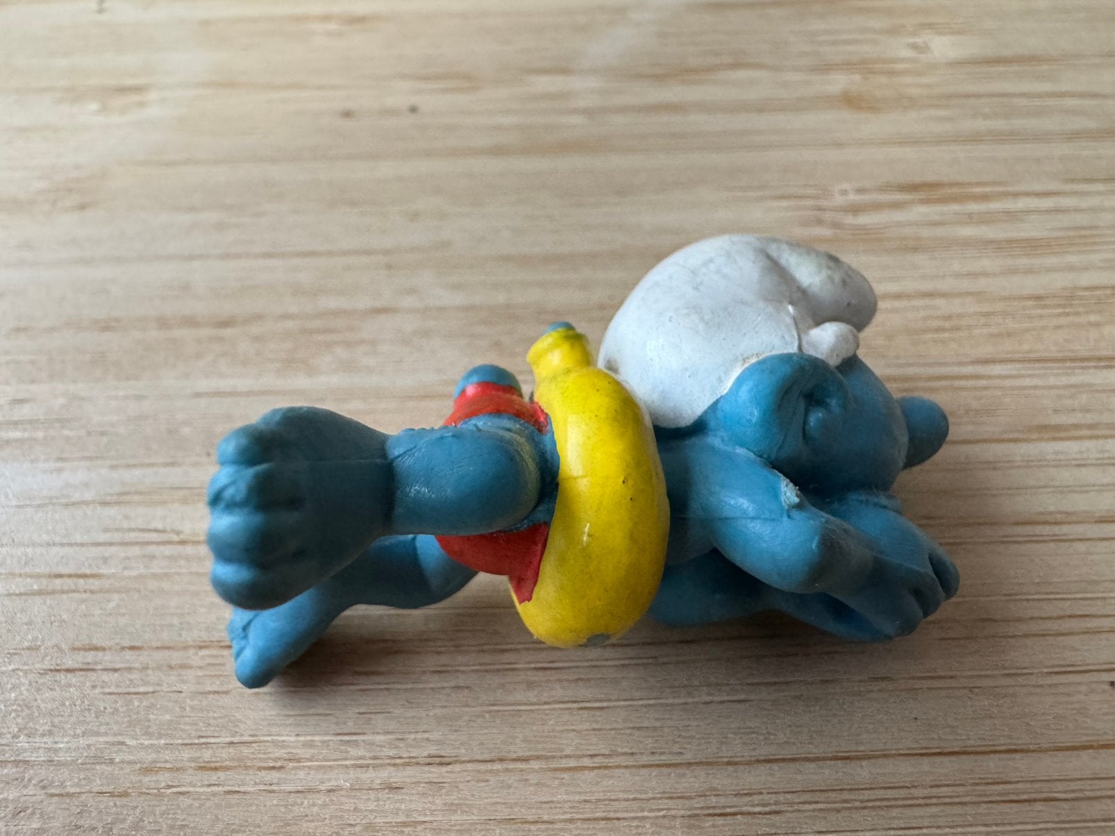 Miniatuur smurf - zwemsmurf - Peyo, Verzamelen, Ophalen, Gebruikt, Overige Smurfen, Poppetje, Figuurtje of Knuffel