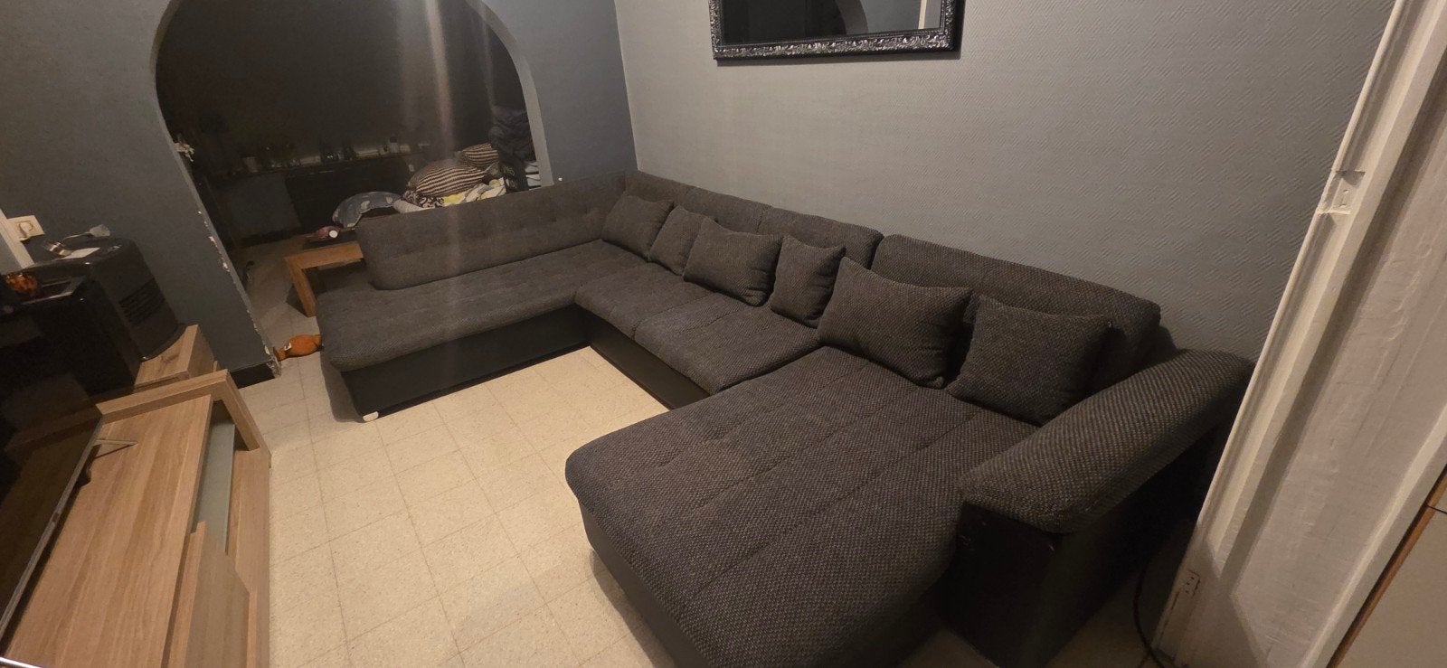 grote salon zetel, Enlèvement, Utilisé, Tissus, U zetel