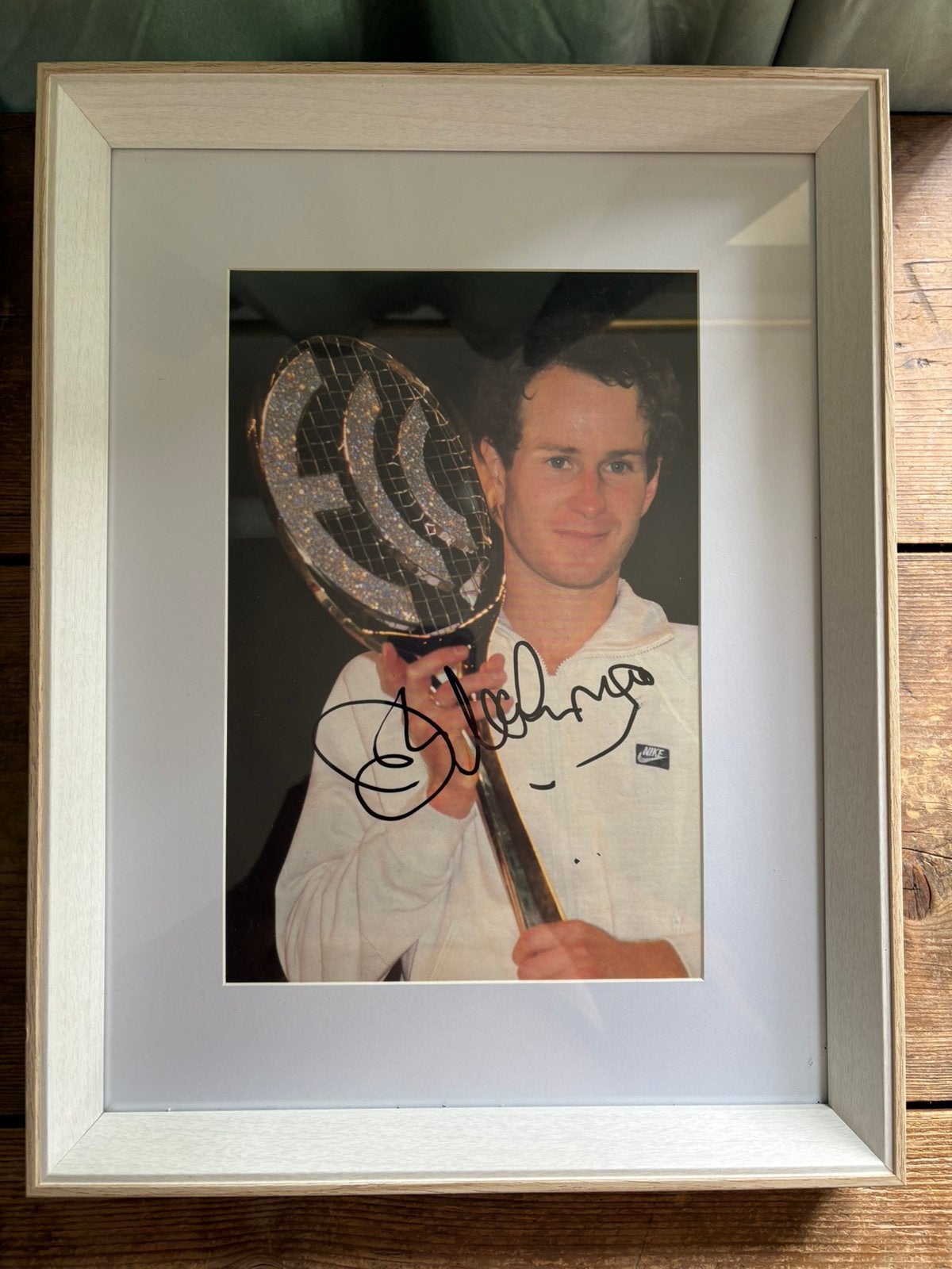 JOHN MAC ENROE SIGNATURE ENCADREE VINTAGE TENNIS, Enlèvement ou Envoi, Livre, Revue ou Article, Signé