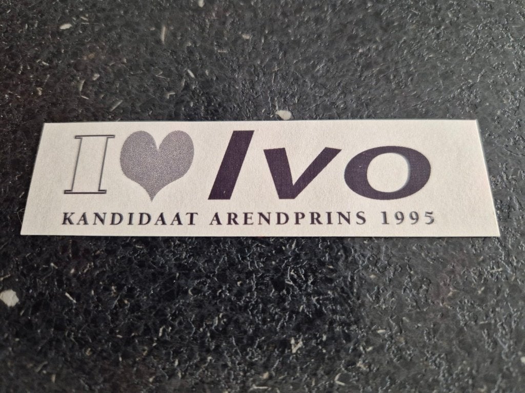 Carnaval Aalst sticker Arend Ivo 1995, Ophalen of Verzenden