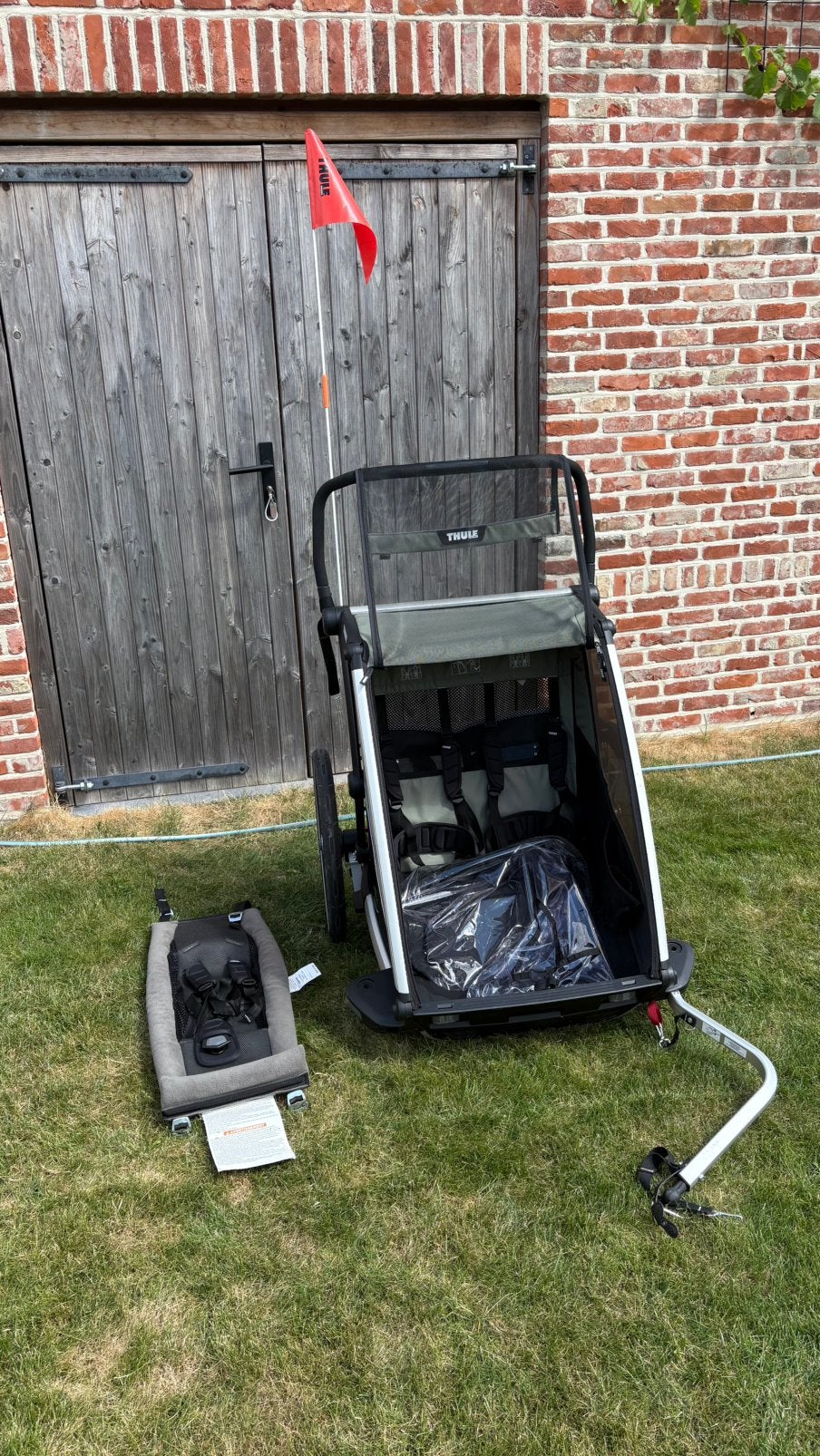 Thule Chariot Lite double + accesoires, Ophalen, Zo goed als nieuw