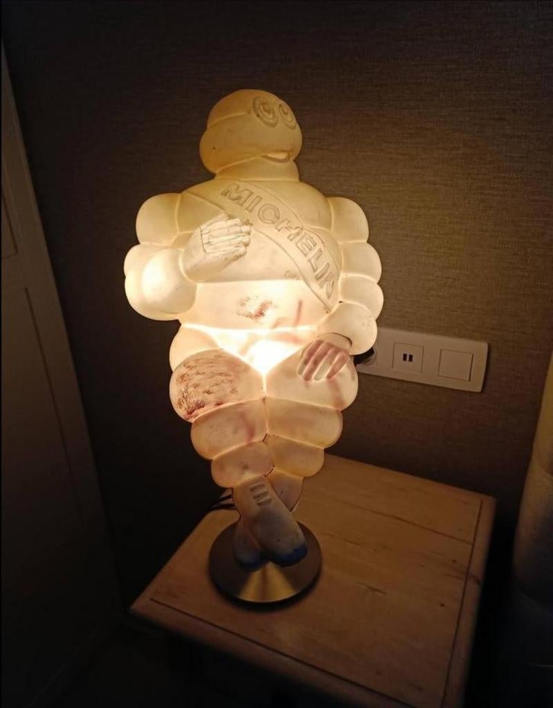 Michelin pop origineel op staander gemonteerd met lamp!, Ophalen