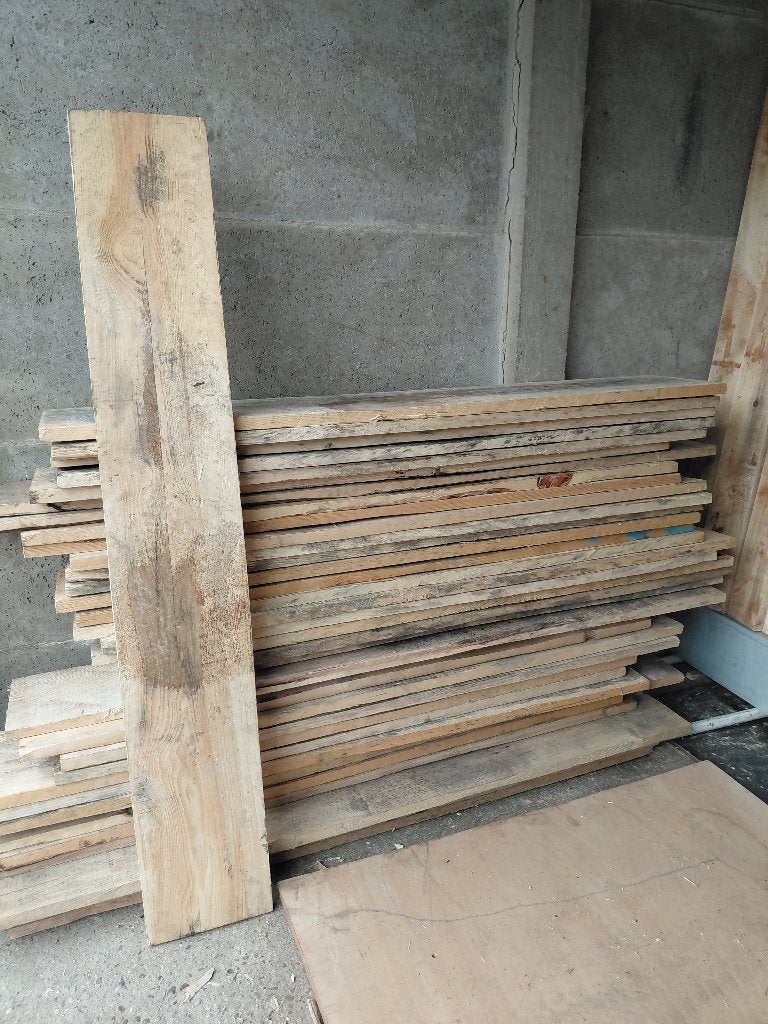 planken - constructiehout, Doe-het-zelf en Bouw, Hout en Planken, Ophalen, Gebruikt, Minder dan 25 mm, Plank