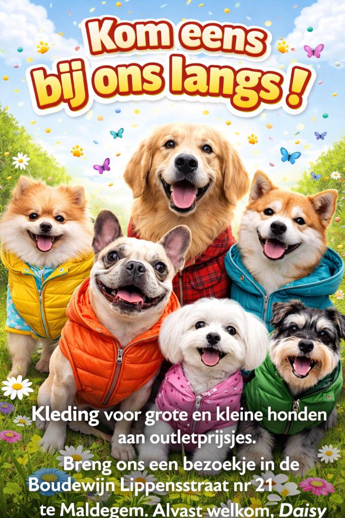 Kom eens langs in onze outletzaak voor hondjes !, Dieren en Toebehoren, Ophalen of Verzenden, Nieuw