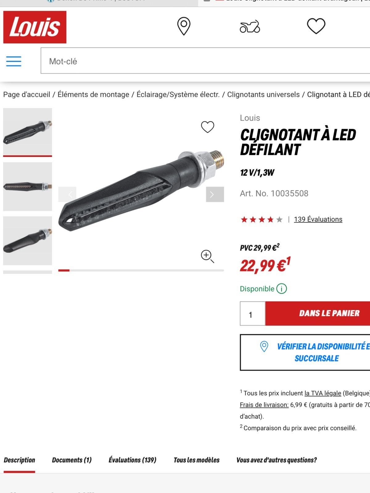 2 Clignotant moto led, Motos, Enlèvement ou Envoi, Neuf