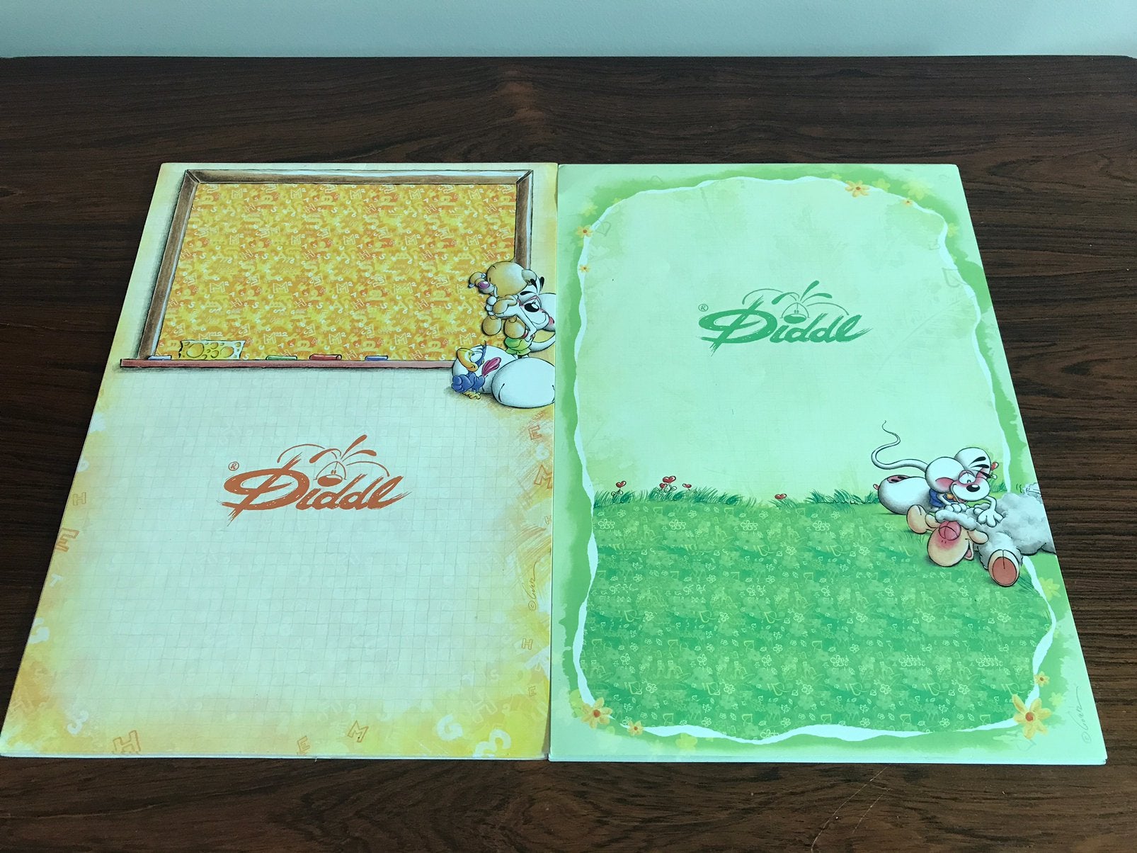 Diddl Set van 2 note blokken papier geel groen, Verzamelen, Ophalen of Verzenden, Diddl, Zo goed als nieuw