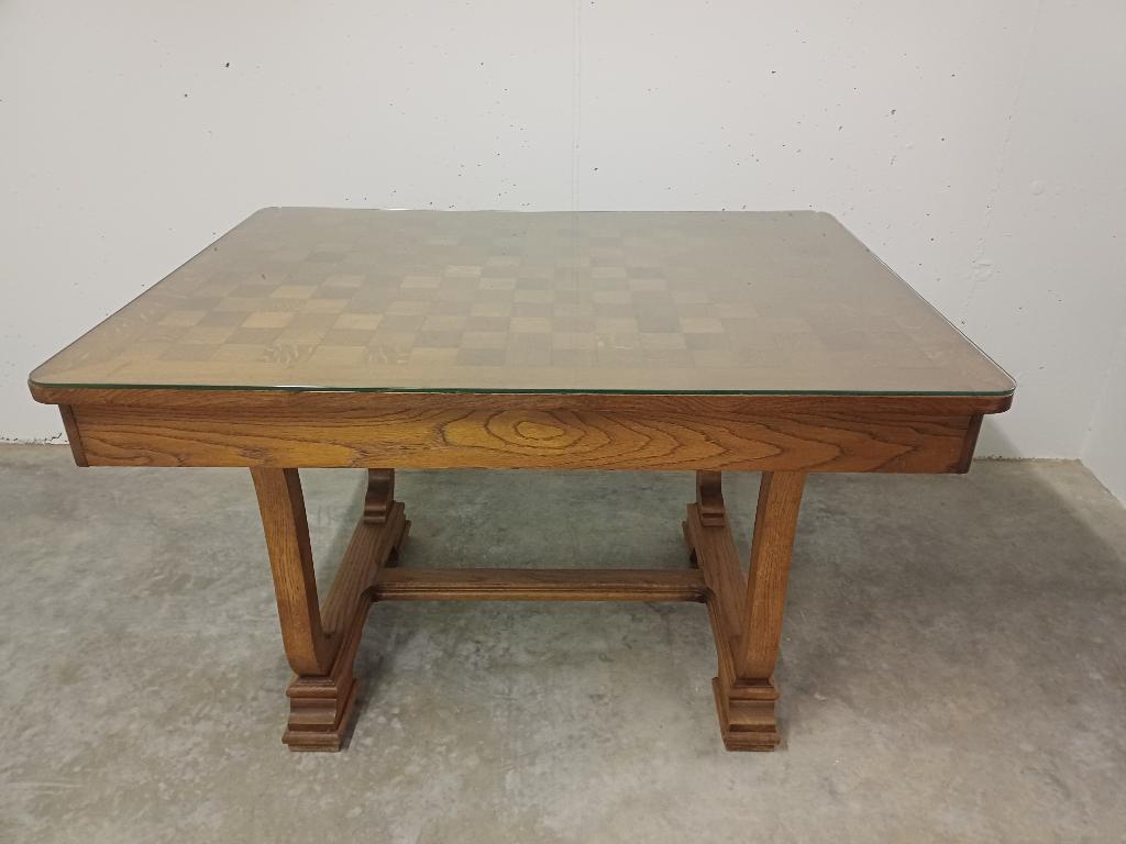Tafel, Huis en Inrichting, Ophalen, Glas, Gebruikt, 100 tot 150 cm