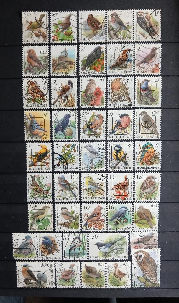 Lot de 45 timbres-poste d'oiseaux  Buzin - oblitérés, Enlèvement ou Envoi, Affranchi, Timbre-poste, Autre
