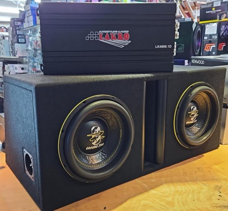 ground zero dubbelesubwooferset 1400watt spl, Auto diversen, Autospeakers