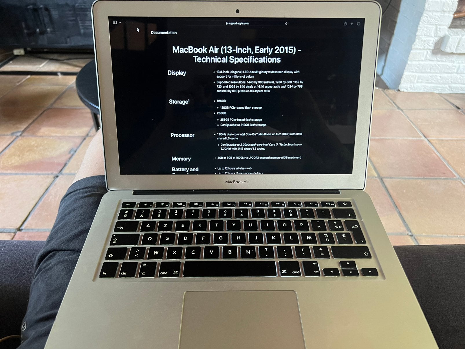 Macbook Air 2015, Enlèvement ou Envoi, MacBook, Utilisé, 128 GB ou moins