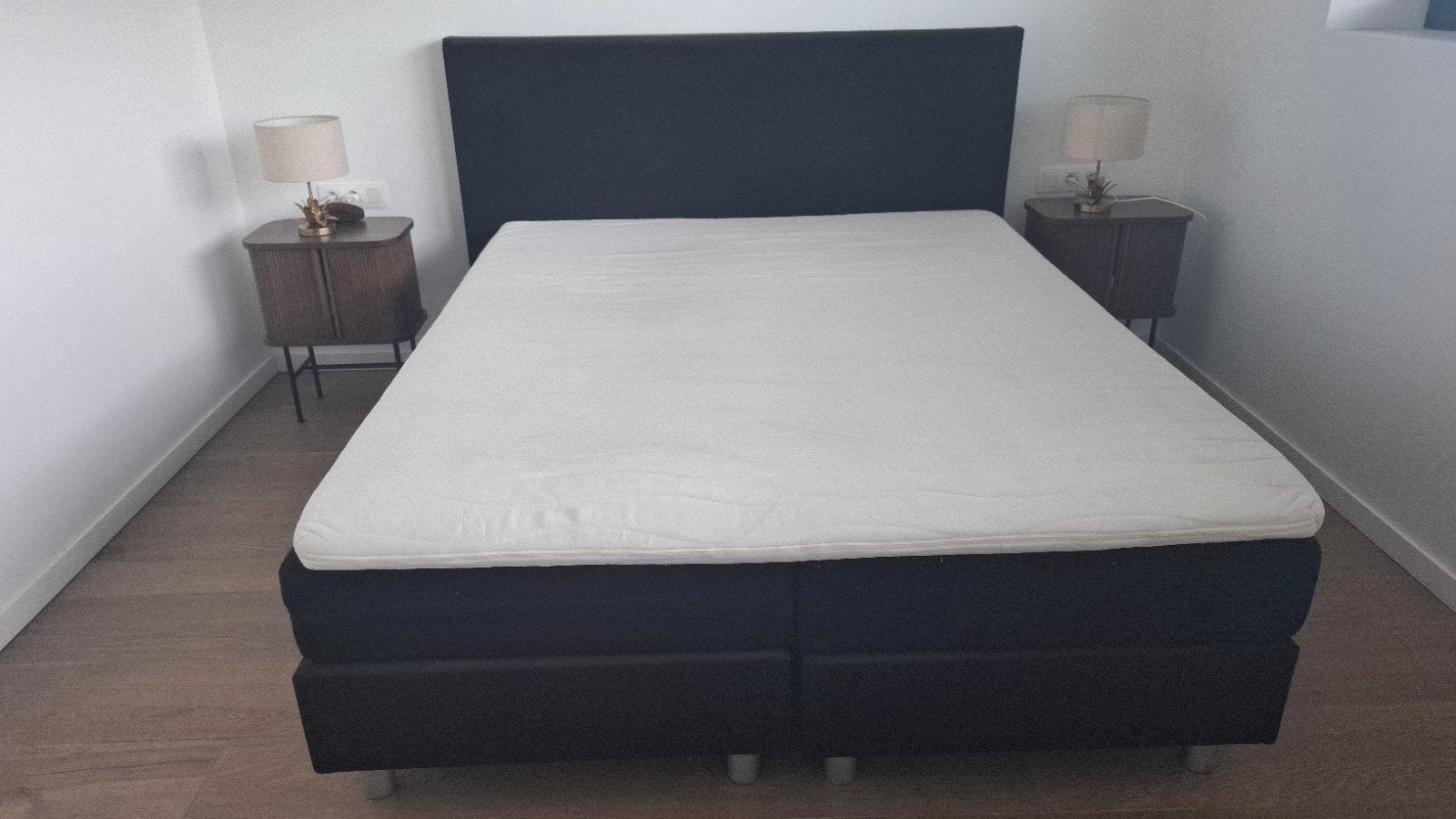Boxspring 160x200 met topper, Huis en Inrichting, Slaapkamer | Boxsprings, Ophalen, Gebruikt, Tweepersoons, 200 cm