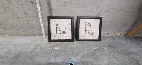 Set van 2 ingelijste fashionprints met hakken, Ophalen