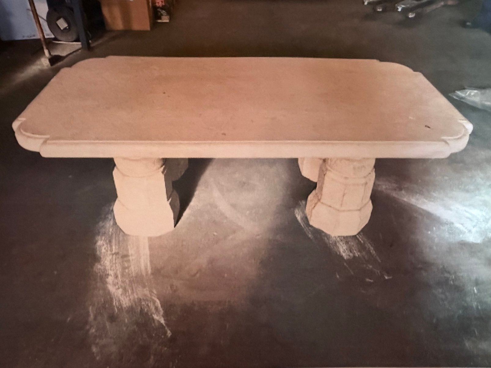 Bourgondische witstenen salontafel 2,2mx0,85mx6cm 100€, Ophalen, Gebruikt, 200 cm of meer, 50 tot 100 cm