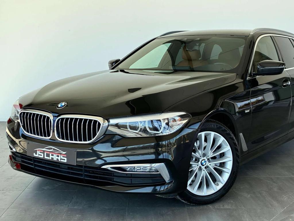 BMW 5 Serie 520 dA Touring LUXURY LINE-GPS-CUIR-CAMERA-JANTE, Autos, BMW, Cuir, Beige, Entreprise, Automatique