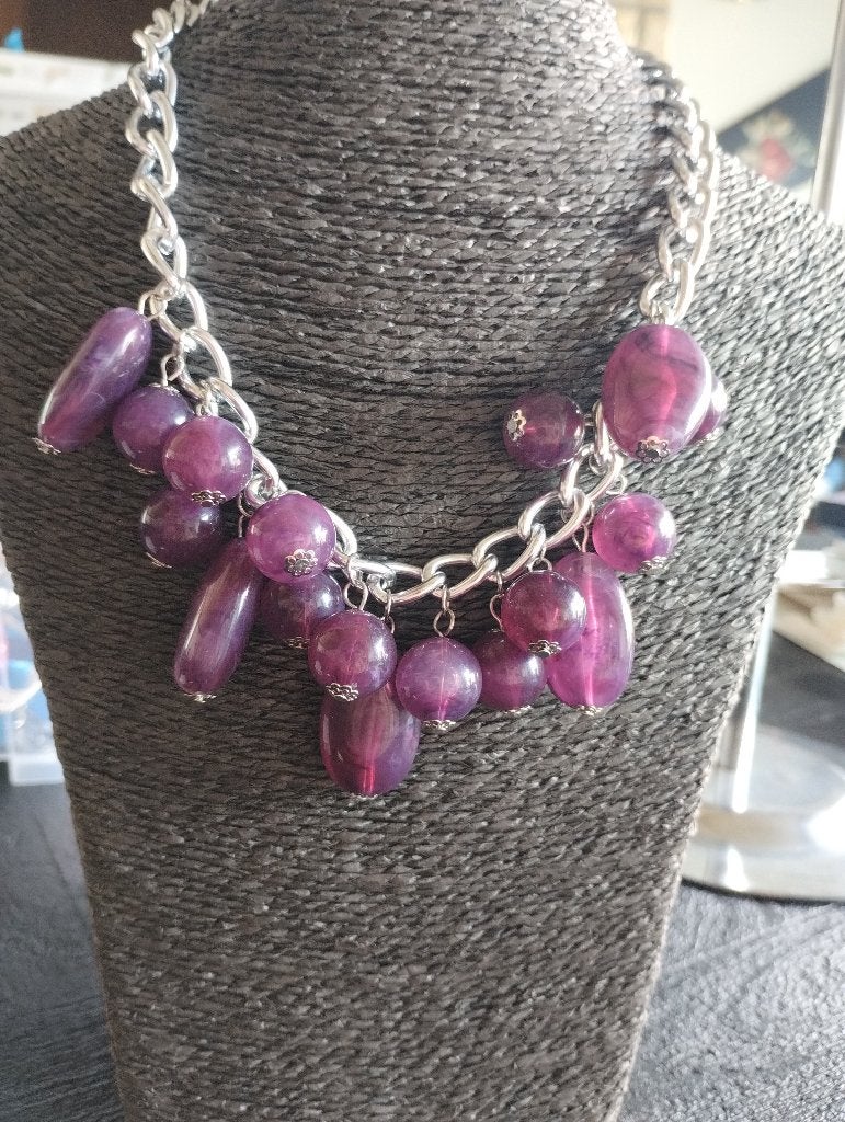 Collier, Bijoux, Sacs & Beauté, Colliers, Utilisé, Autres matériaux, Violet, Réglable, Enlèvement ou Envoi