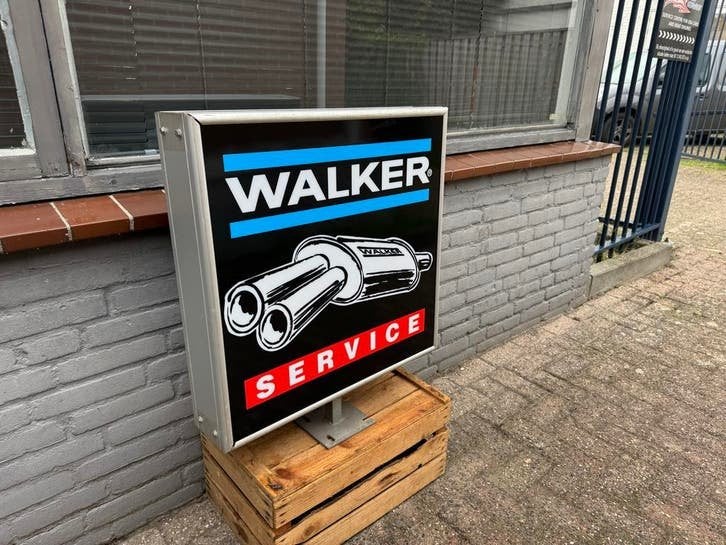 Vintage Walker Service Lichtbak - Uitlaat Reclamebord