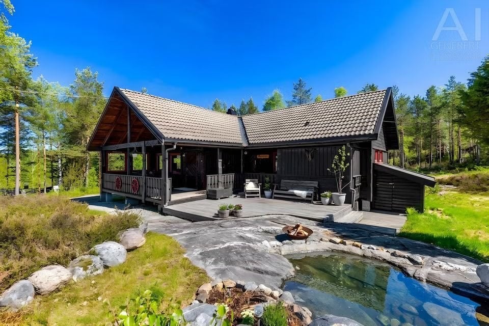 Ruime vakantiewoning in Zuid-Noorwegen, Immo, Étranger, 71 m², Autres types, Campagne