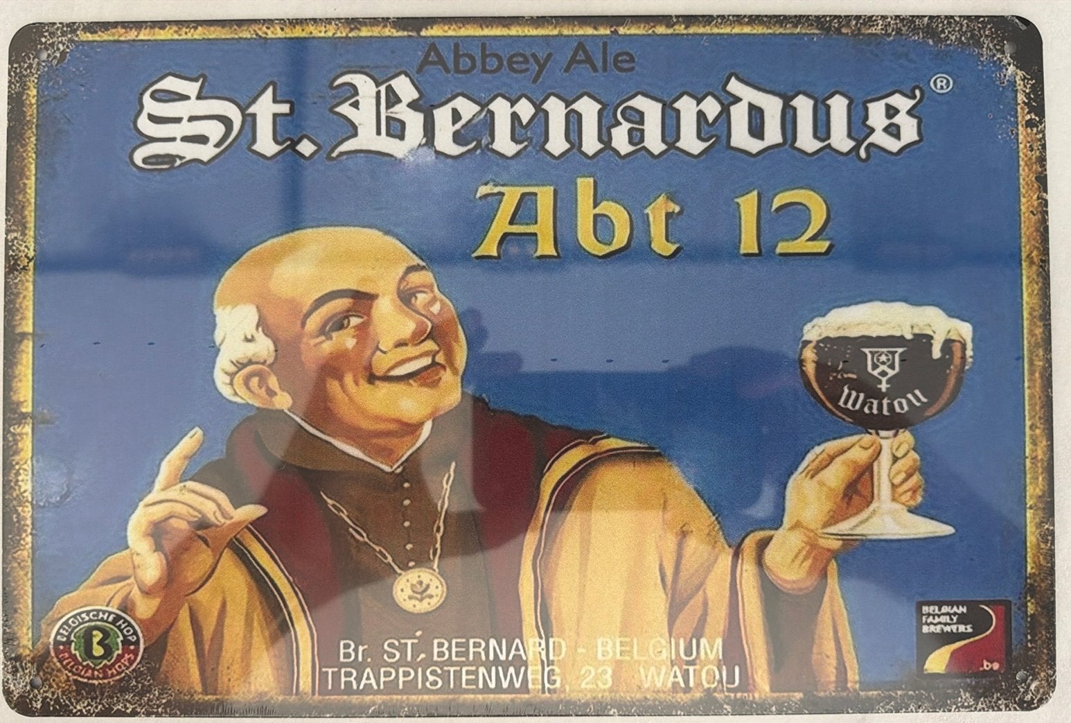 Panneau en métal St Bernardus abbot - rétro vintage mancave, Collections, Enlèvement ou Envoi, Neuf, Panneau, Plaque ou Plaquette publicitaire