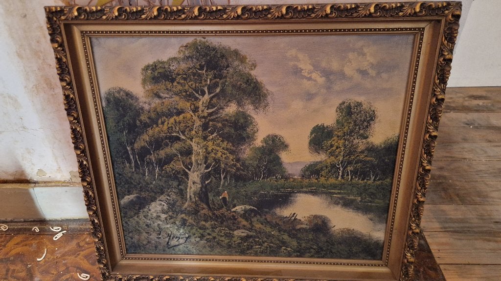 Tableau ancien, Antiquités & Art, Art | Peinture | Classique, Autres techniques, Paysage, Enlèvement, Autres styles