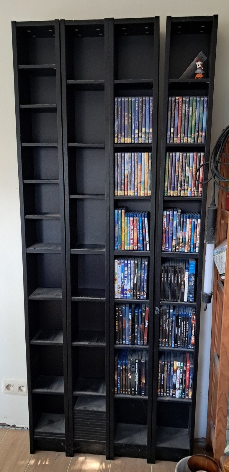 Open kasten voor DVD's en CD's, boeken, ... (4 stuks), Ophalen, Gebruikt, 75 tot 150 discs, Hout