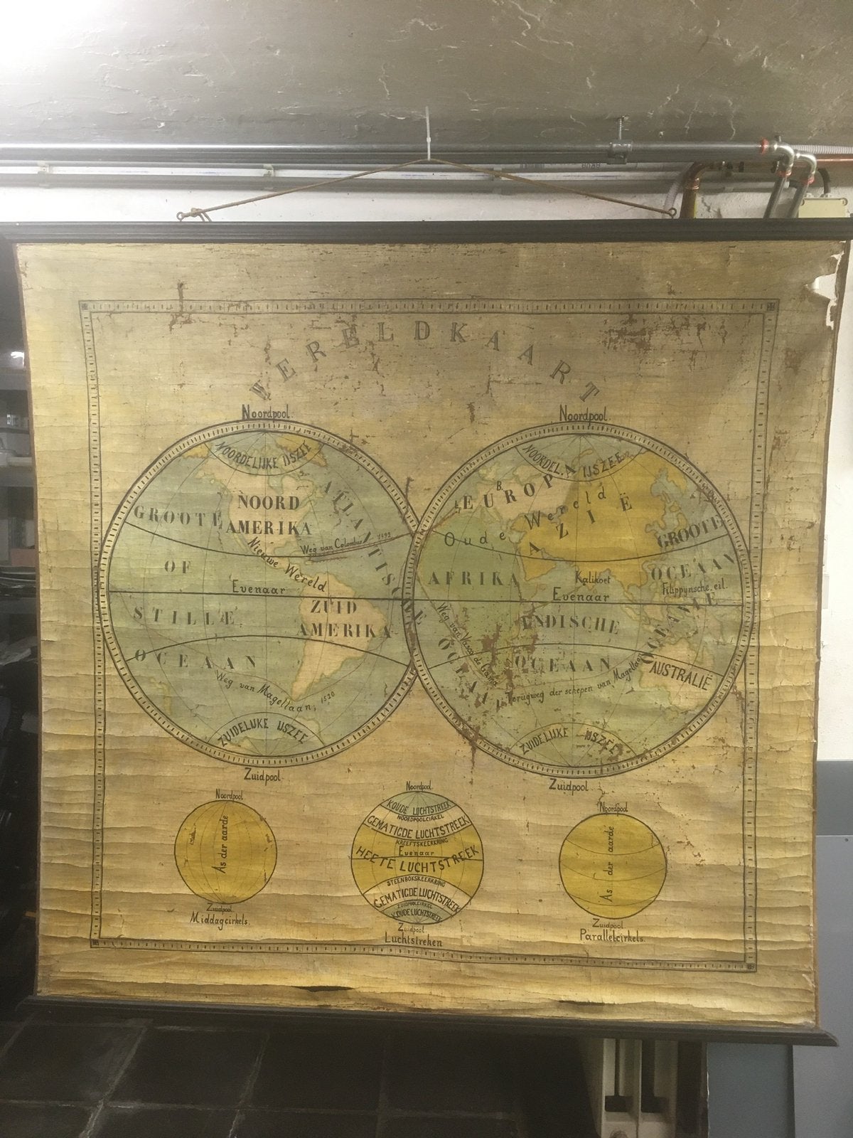 Oude schoolkaart, Antiek en Kunst, Antiek | Schoolplaten, Ophalen, Aardrijkskunde