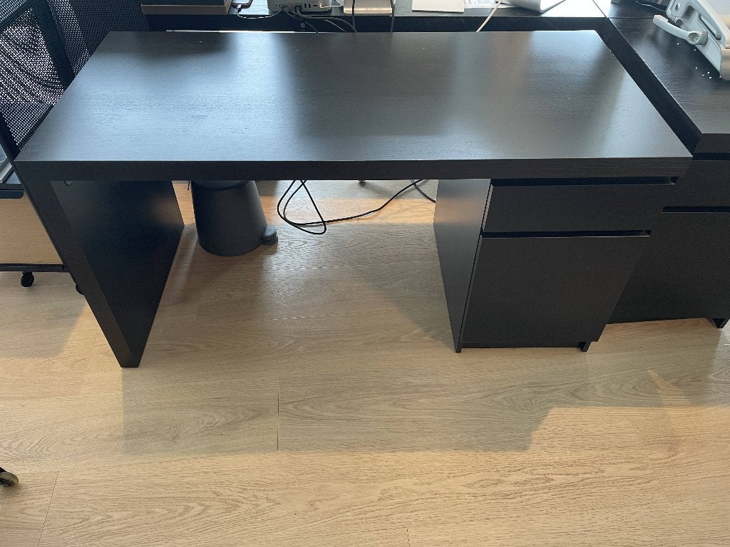 Malm bureau ikea zwart, Maison & Meubles, Bureaux, Enlèvement, Comme neuf, IKEA, Noir