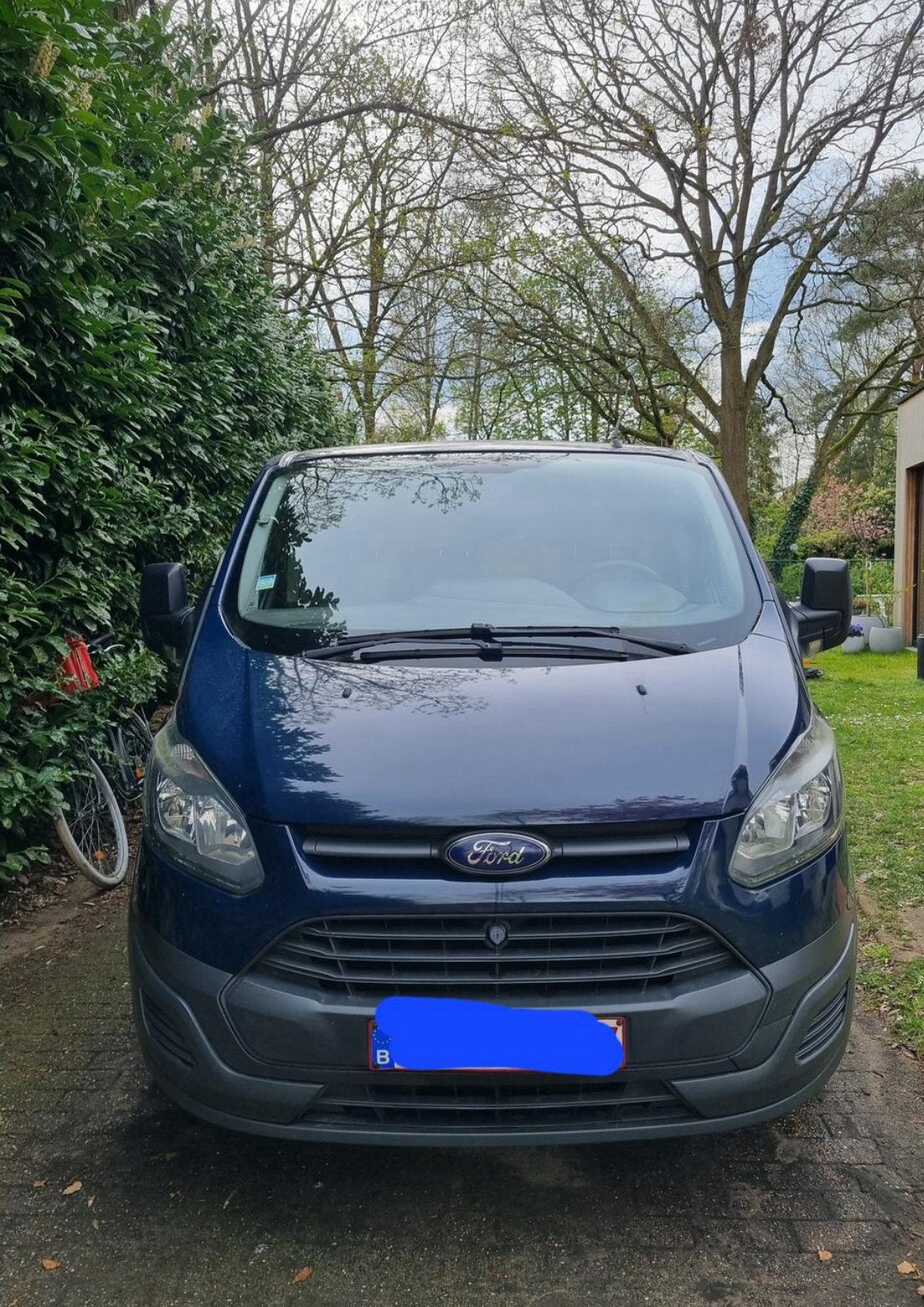 Ford Transit Custom 2.2TDCi- CarPlay - Trekhaak - Dakdragers, Auto's, Ford, Euro 6, Blauw, Leder, Start-stop-systeem