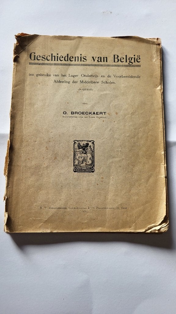 Geschiedenis van Belgie schoolboek uit 1934, Boeken, Ophalen of Verzenden, 20e eeuw of later, Gelezen