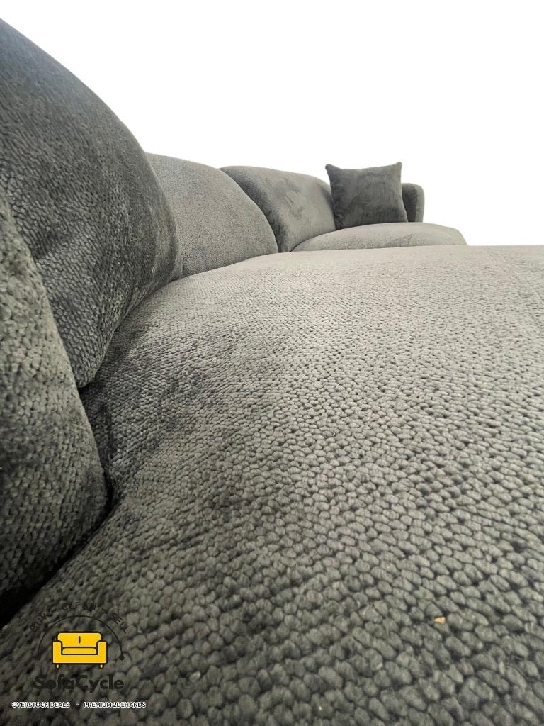 Hoekzetel antraciet in bouclé extra breed ligvlak, hoek L, Huis en Inrichting, Nieuw, Stof, Zonnestraat 223-229, 9600 Ronse, België