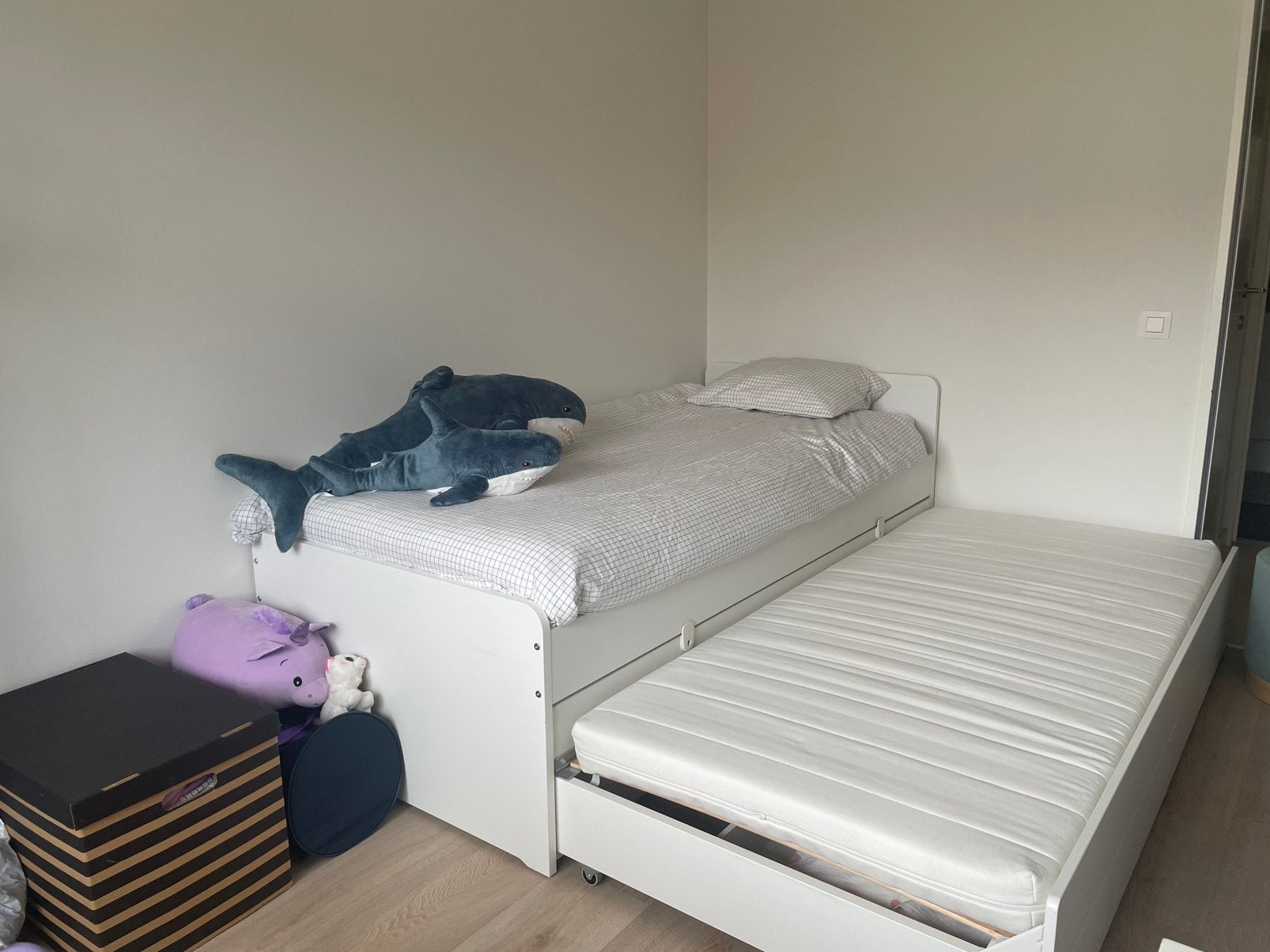 Lit gigogne avec tirroirs, Ophalen, Overige materialen, Verstelbaar, 90 cm