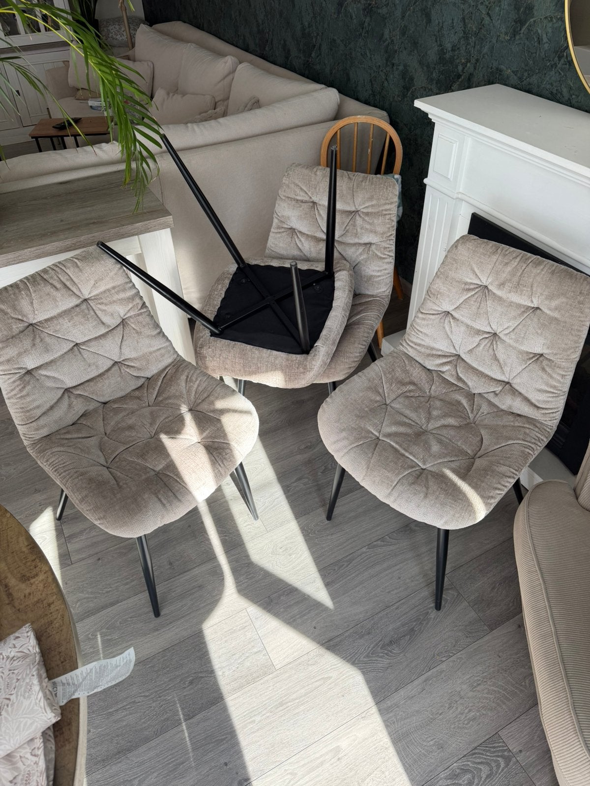 Eetkamer stoelen, Huis en Inrichting, Stoelen, Ophalen, Bruin, Zo goed als nieuw, Vier