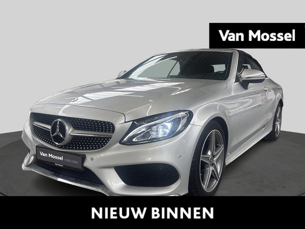Mercedes-Benz C-Klasse 220d Cabriolet + AMG LINE + LEDER + C, Argent ou Gris, Entreprise, Cabriolet, Carnet d'entretien