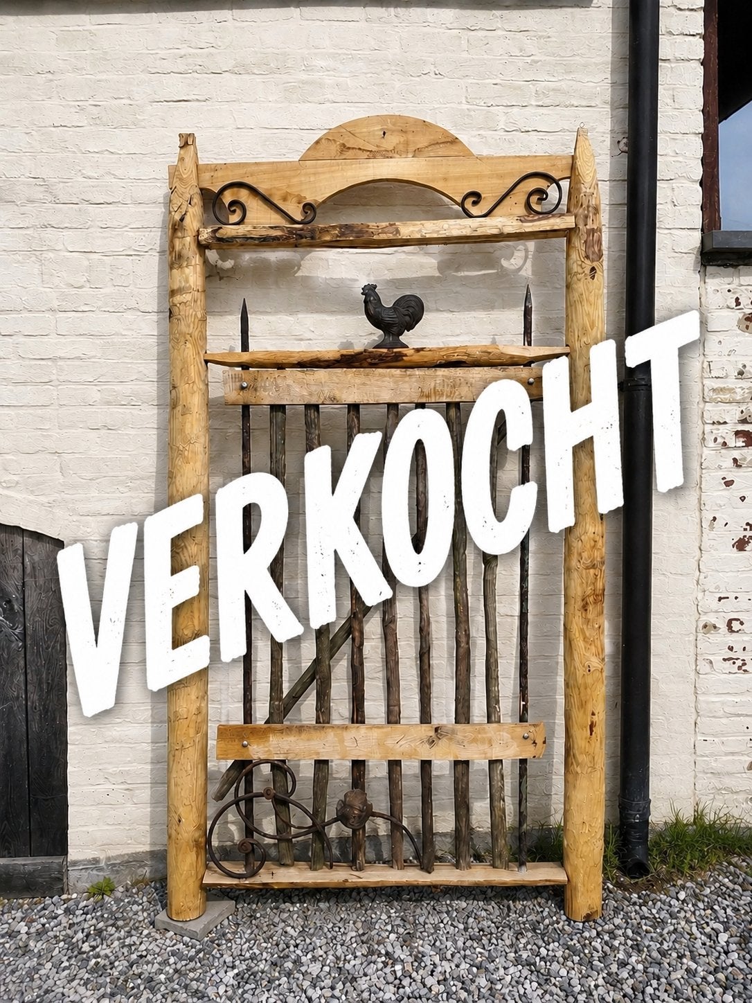 unieke tuinpoort 2,10 m  hoog 110cm breed, Ophalen, Zo goed als nieuw, Hout