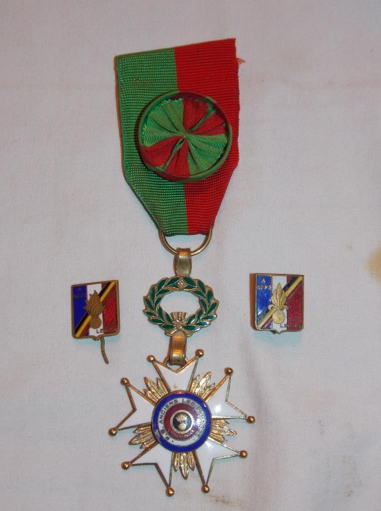 Médaille de la Légion étrangère française (volontaire belge), Enlèvement ou Envoi, Armée de terre, Ruban, Médaille ou Ailes