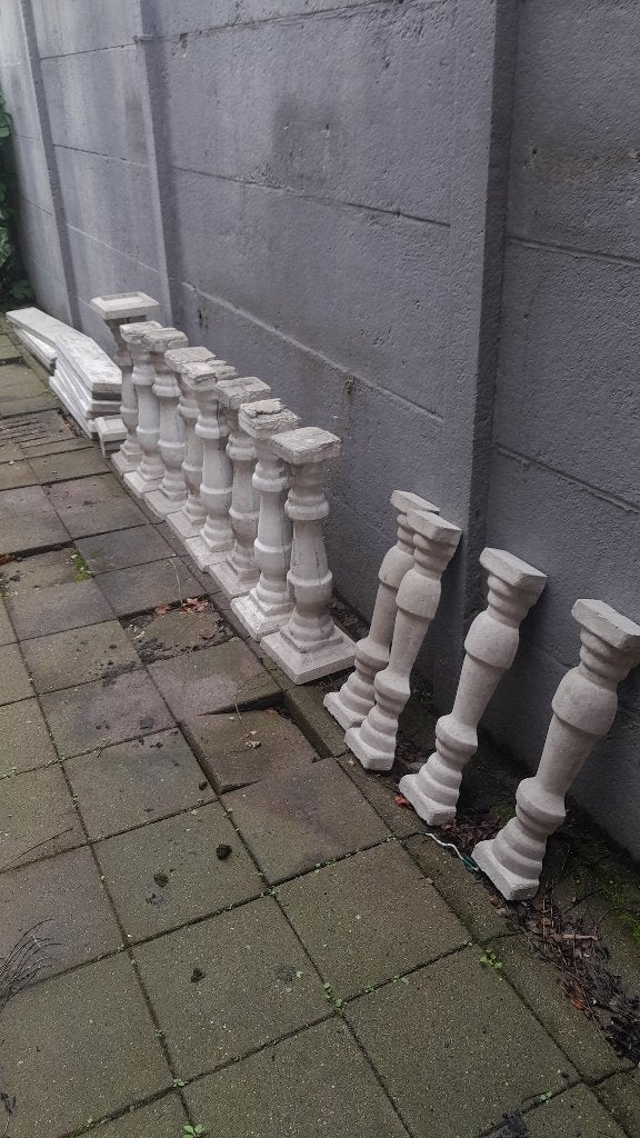 betonnen sierpaaltjes + betonnen platen, Jardin & Terrasse, Terrasses, Enlèvement, Utilisé, Autres matériaux