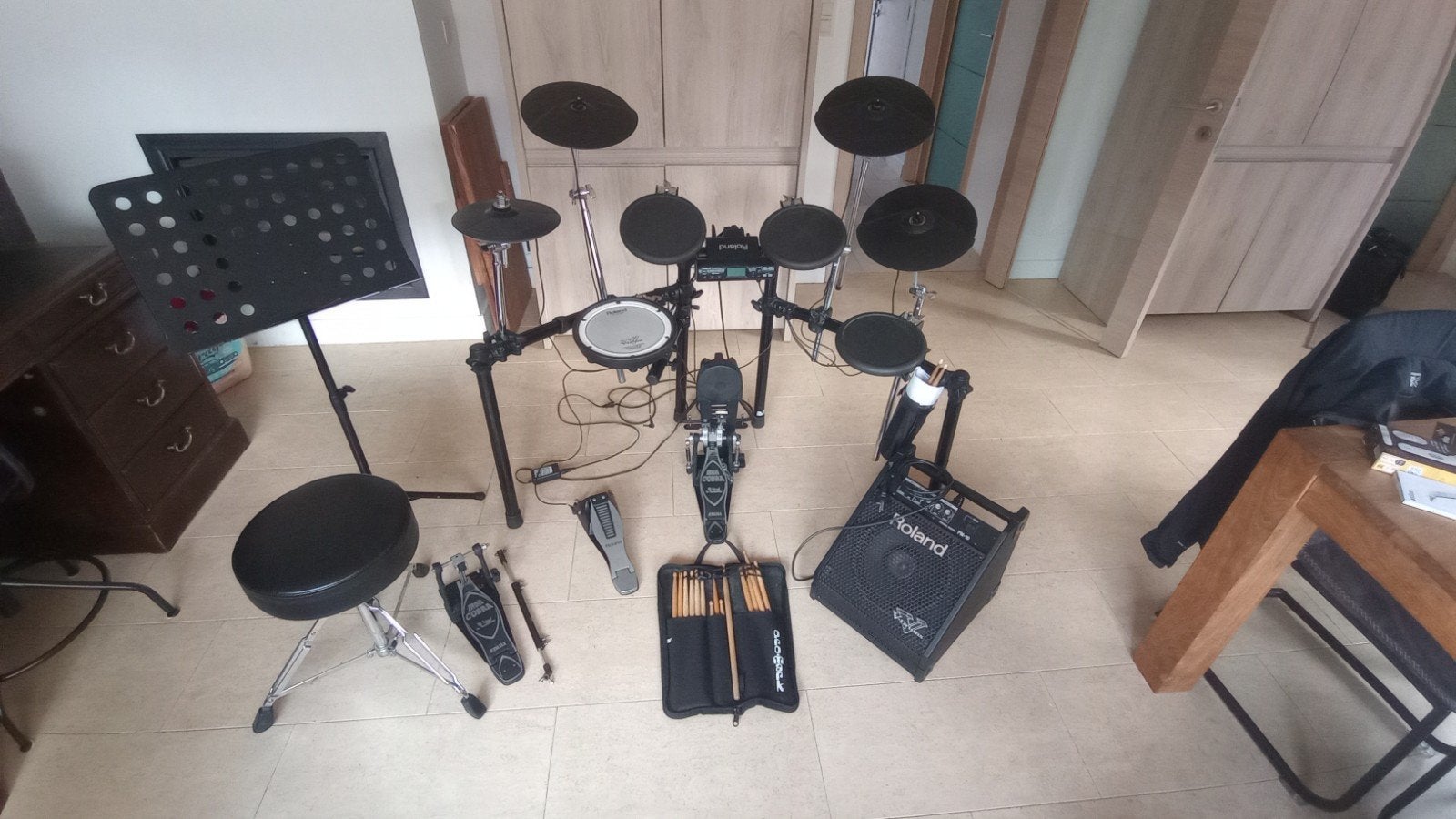 Drumstelset Roland TD-4 elekrtonische V-drum, Muziek en Instrumenten, Ophalen, Gebruikt, Roland, Elektronisch
