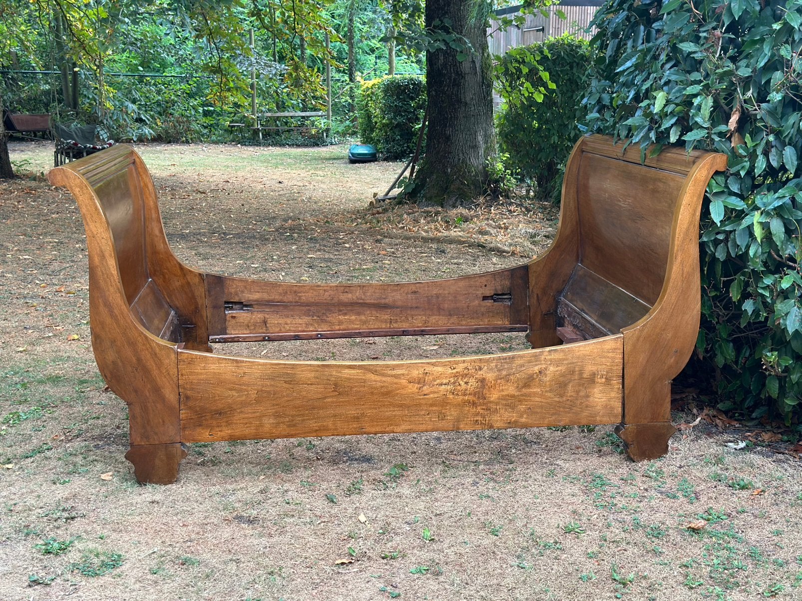 Antiek 19de-eeuws lit bateau 140 x 200 cm – met bed bodem, Ophalen