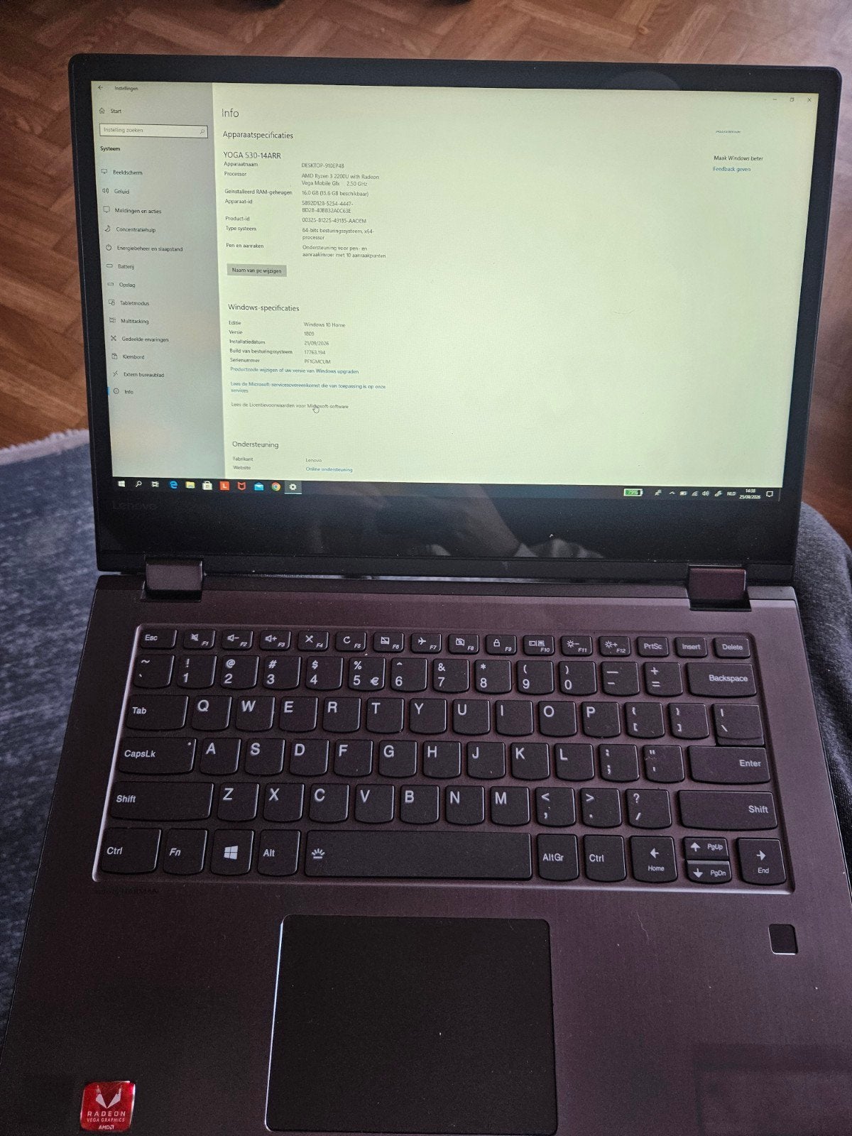 lenovo yoga 530 ryzen 3 16gb ram ssd, 256 GB, Utilisé, SSD, AMD Ryzen 3