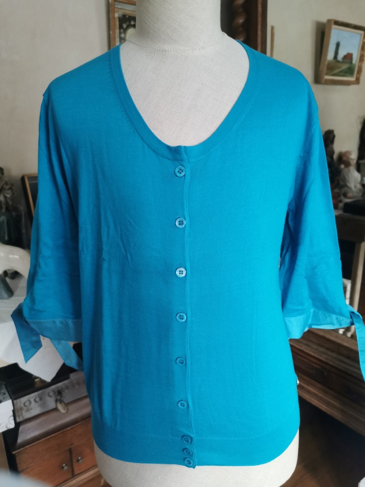 Heel mooi dames cardigan truitje van La Gaviotta, Kleding | Dames, Blauw, Maat 46/48 (XL) of groter, Ophalen of Verzenden, Zo goed als nieuw