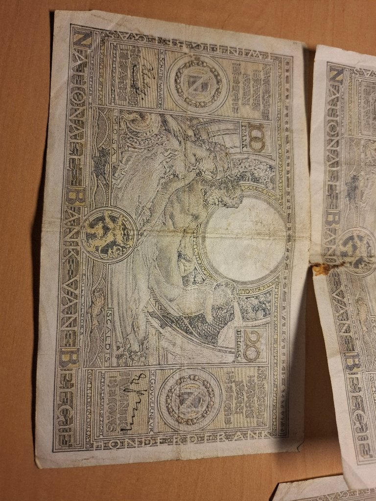 Set van 5 bankbiljetten: 100 Frank / 20 Belgas (NBB), Ophalen of Verzenden, Bankbiljetten