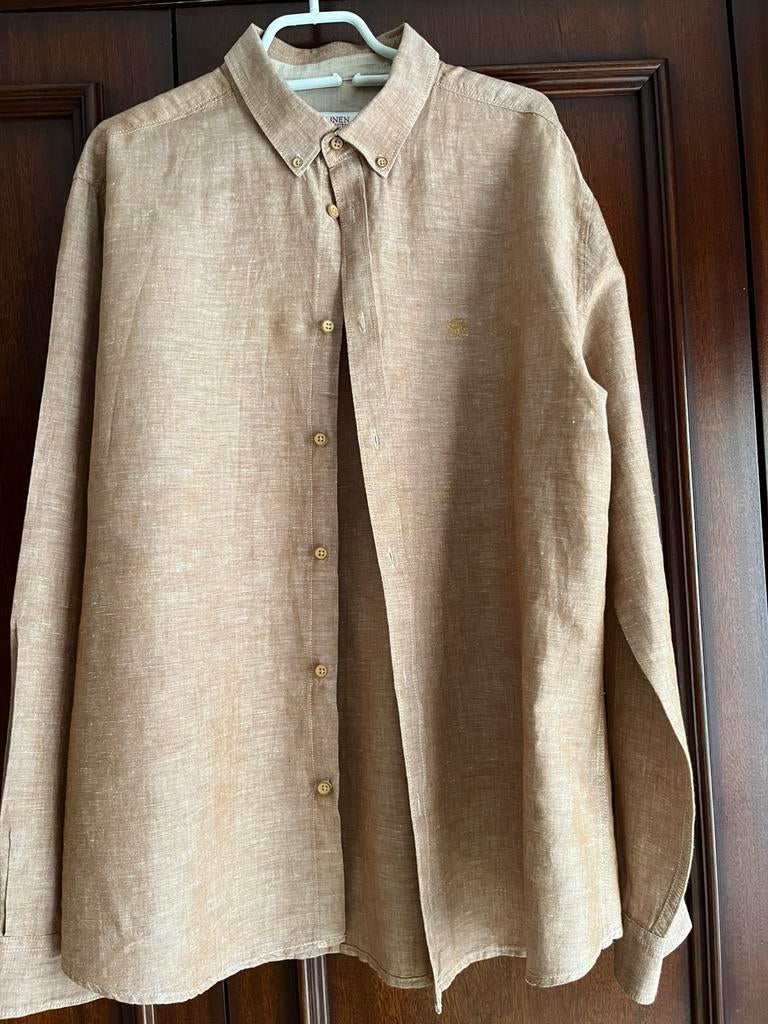 Chemise en lin pour homme en ÉTAT NEUF XL, Enlèvement ou Envoi, Neuf, Beige