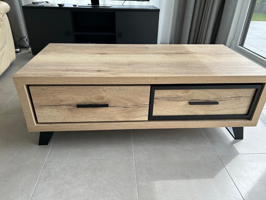 Halifax natuurlijke eikenhouten woonkamertafel, Ophalen, 100 tot 150 cm, Eikenhout, 50 tot 100 cm