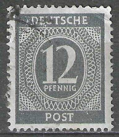 Duitsland A.A.S. 1946 - Yvert 9 - Cijfer in Ovaal (ST), Verzenden, Gestempeld